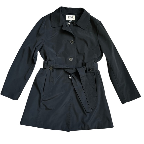 FOG By London Fog Women’s Button up Short Trench Coat Large - Picture 4 of 9